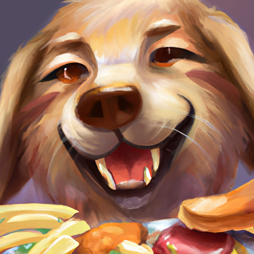 תמונה של כלב שמח נהנה מארוחה