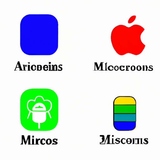 לוגו החברה של מיקרוסופט, גוגל, אמזון ואפל